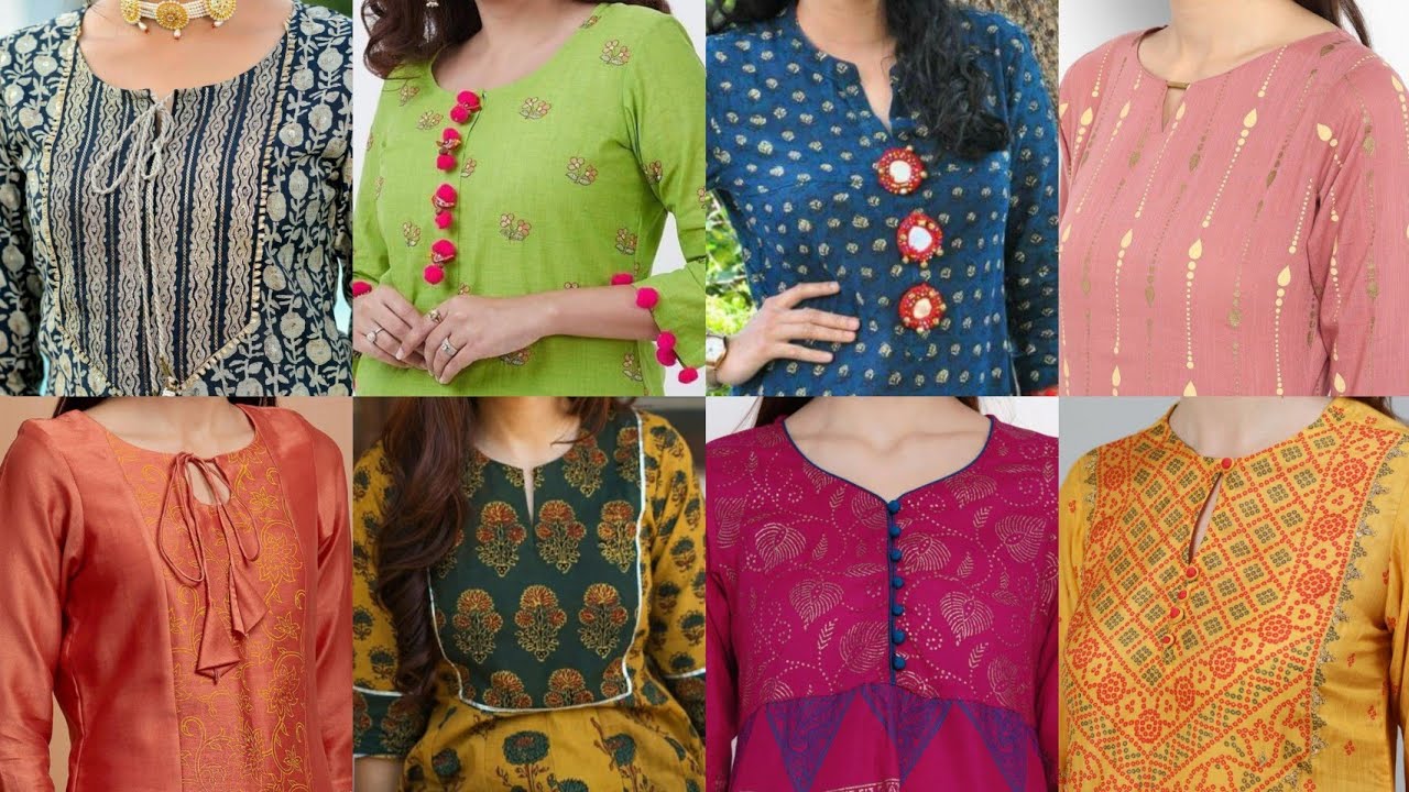 Cotton Kurti Ke Neck Design | New Cotton Kurti Neck Designs | Cotton ...