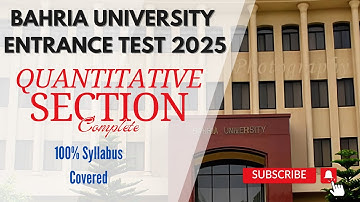 Bahria University Entrance Test 2025: Complete Quantitative Section Mathematics for BS & MS Programs