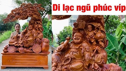 Giới thiệu tác phẩm Di Lặc Ngũ Phúc Ngồi tùng gỗ Hương Ta . Tượng gỗ đẹp Phúc Tấn . 0389889968(zalo)