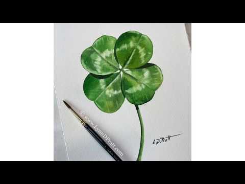 Four Leaf Clover Watercolor Painting Tutorial