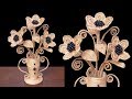 Flower Vase/Guldasta With Plastic Bottle And Jute rope  || Jute Rope Flower Vase Craft Decoration