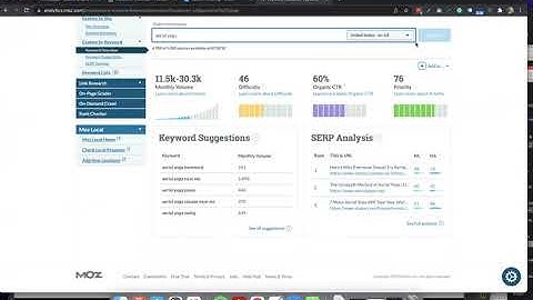 Keyword Research in Moz Keyword Explorer