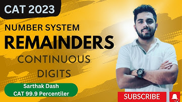 Remainders || Continuous Digits and Remainders || CAT Preparation || CAT 2023 || Number System