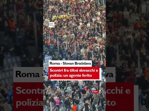 Video ROMA-SLOVAN, POLIZIOTTO FERITO NEGLI SCONTRI! CAOS ALL'OLIMPICO
