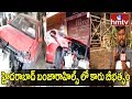 Speeding car rams into tiffin centre, turns turtle in Banjara Hills