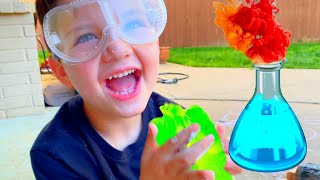 TOYs SCAVENGER HUNT OUTDOOR w/ CALEB & MOMMY! LEARNING KiDS SCIENCE EXPERIMENTS