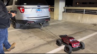 Pulling a SUV with ARRMA OUTCAST 8s 😱 Family VLOG ! Mall of America shenanigans