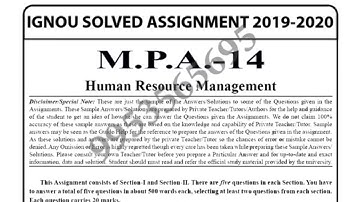 MPA-14 Solved Assignment 2019 20