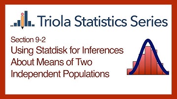 Statdisk Section 9-2: Using Statdisk for Inferences About Means of Two Independent Populations
