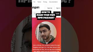 Stop Installing NPM Packages. Start Creating One. #codingshorts