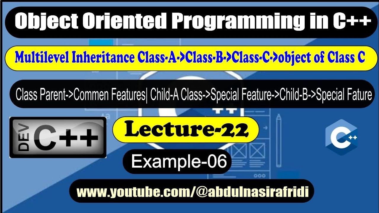 Lecture-22  Mastering Multilevel Inheritance: A Comprehensive Guide in