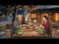 New Year’s Eve Family Dinner Outside — Sichuan Fish Hot Pot Under Fireworks | Ghibli-Style ASMR