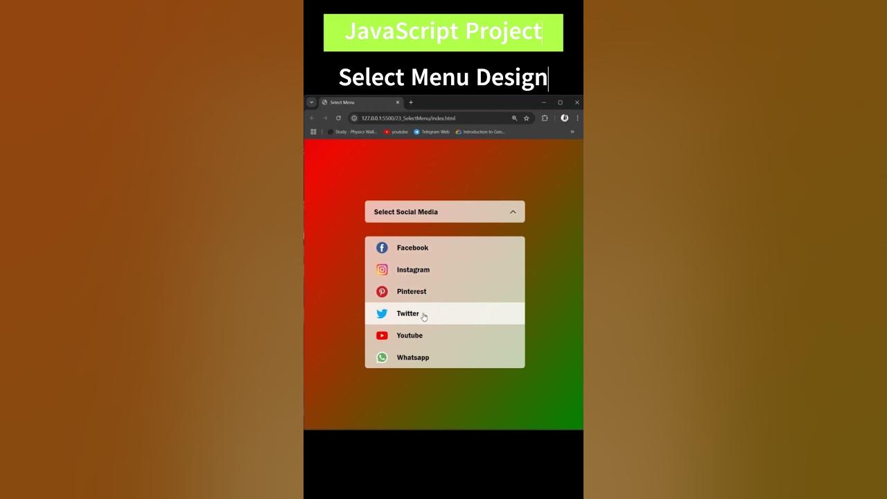 Create Select Menu bar using html, CSS and JS | #Day23 JavaScript ...