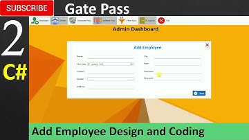 2. Gate Pass in Csharp - Add Employee Design and Coding (C#, Visual Studio, MsSQL Server)