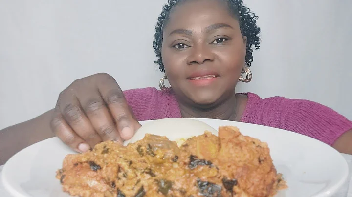 A TASTE OF AFRICAN NIGERIAN FOOD MUKBANG POUNDED YAM WITH EGUSI SOUP #nigeriafoodmukbang #asmr