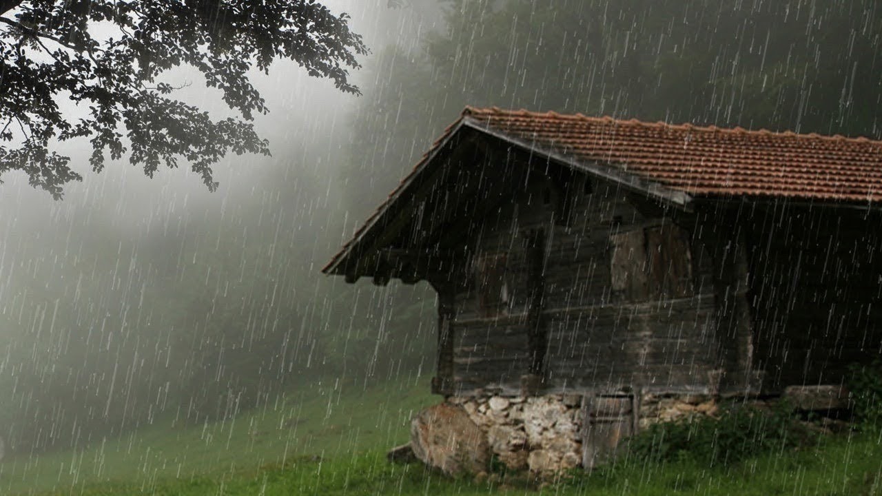 Heavy Rain at the Lake Cabin 🌧️ Relaxing Rain Sounds for Sleep & Relaxation