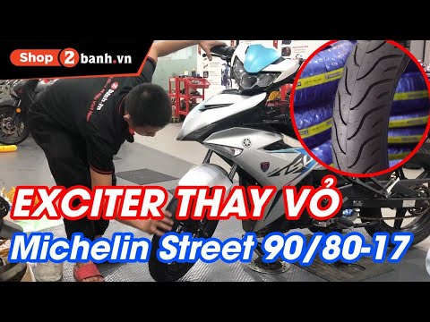 Video Thay vỏ Michelin Pilot Street 90/80-17 cho Exciter 150 - youtube