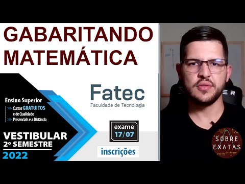 RESOLUÇÃO PROVA - 1ºSEM_2020 - MATEMÁTICA FATEC #fatec #vestibular #matemática