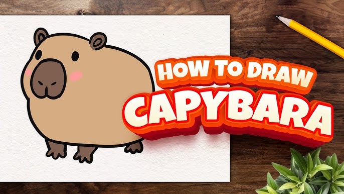 Lá capivara  Cute animal drawings, Capybara, Cute animal drawings kawaii