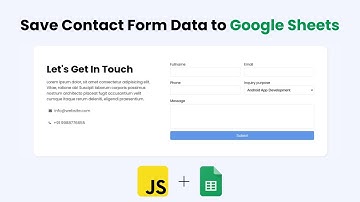 How to Save Form Data to Google Sheets | Contact Form to Google Sheets Integration Tutorial