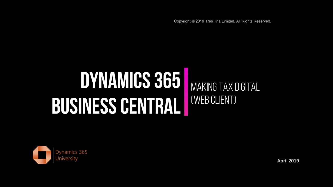 Making Tax Digital for Dynamics 365 Business Central - Web Client