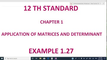 12 th example 1.27 application of matrices and determinants