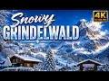 Snowy Grindelwald: Magical Winter Wonderland in the Swiss Alps ❄️🏔️ |Drive through 4K|