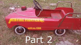 1960's AMF Firefighter Pedal Car Restoration (Part 2) Surprise modification!