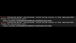 Fix Error: Unexpected method 'discontinued' called during caveats on Cask adoptopenjdk8 (macOS)