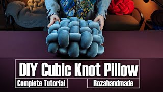 How To Make This Cubic Knot Pillow Step by Step.(New and Modern Boho Style Cushion.)