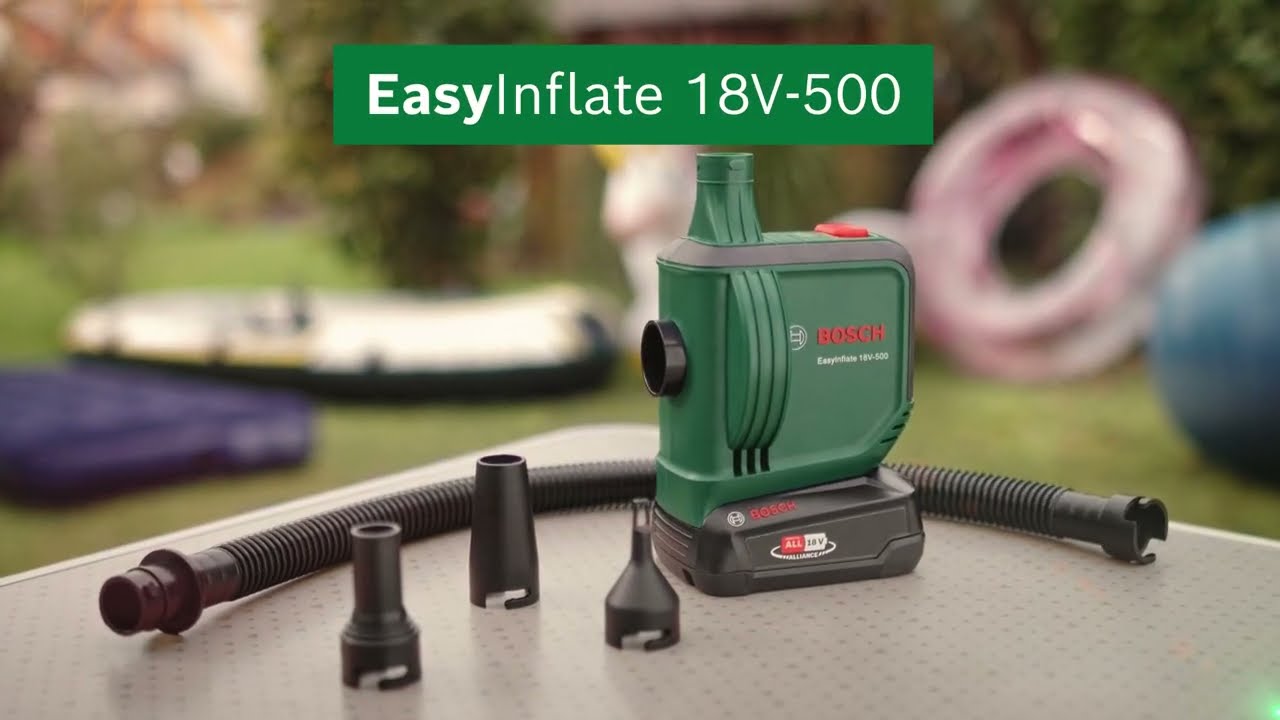 Praktisk oppblåsing med Bosch EasyInflate 18V-500 batteridrevet