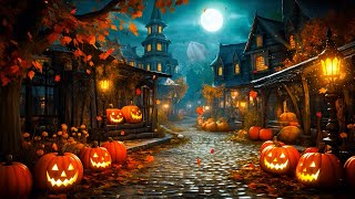 Autumn Village Halloween Ambience 🎃With Scary Halloween Music, Spooky Music, Cozy Autumn Ambience