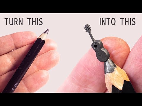 I carve the Guitar from a pencil