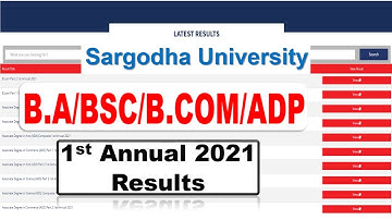 Ba Bsc BCom Ada Ads Ada Part 1 & 2 & Composite 1st Annual 2021 Results Announced Sargodha University