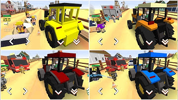 Blocky Farm & Racing Sim 20 - Test Drive All Tractor | RACE MODE | #Blocky Android / Ios
