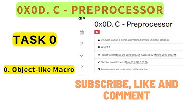 0x0D. C - Preprocessor ; ALX: 0. Object-like Macro