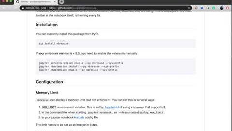 How to show the memory usage in your jupyter notebook