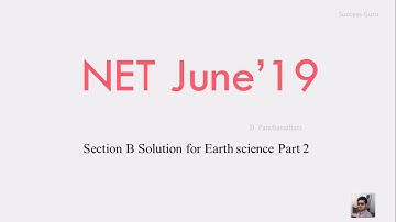NET Earth science Solution Section - B; part 2