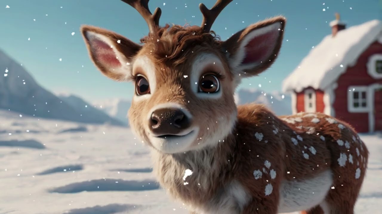 3D Christmas Reindeer At The North Pole Animated Wallpaper | No Sound   | Holiday Scenes