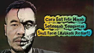 Cara Edit Photo Wajah Setengah Tengkorak| Skull Face (Aplikasi Picsart) screenshot 3
