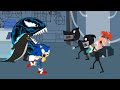 Godzilla - Sonic - Pac Man vs BACK CARTOON CAT - CARTOON DOG | Godzilla Movie Cartoon Funny