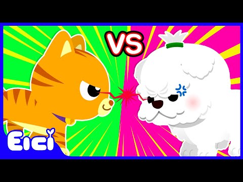 강아지 &amp;amp; 고양이 동요 모음집! | 멍멍이 VS 야옹이 | 동물동요 | 가족동요 | 어린이 인기동요 ★ 티디키즈