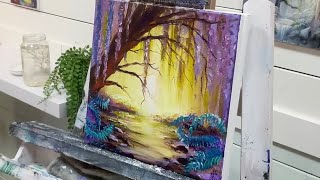 How To Paint “Forest Solitude” Easy Acrylic -Craftamo brush launch May 21, 2023