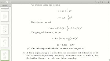 UNZA PHY 1010 Tutorial Sheet 2  TG 17, 18 & 28   Kinematics Questions 5 COMPLETED