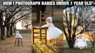 How I Photograph Babies Under 1 Year Old Using Natural Light. Children Photoshoot in Spring Blossoms