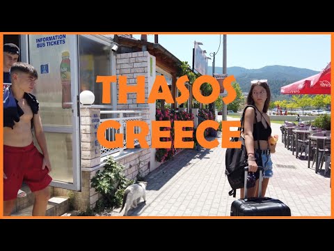 Thassos Island Walk Tour & Ferry Ride | Greece ?? | July 2022 | 4K 60 FPS