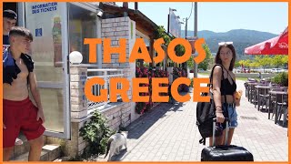 Thassos Island Walk Tour & Ferry Ride | Greece 🇬🇷 | July 2022 | 4K 60 FPS