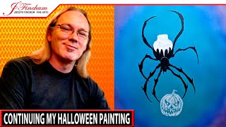 Halloween Painting in Acrylics - Part 2 - Live Art and Chat