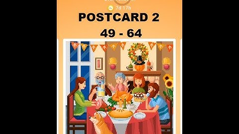 Nonogram Thanksgiving Day Event 2nd postcard level 49-64