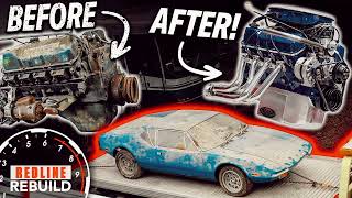 Seized-up Ford V8 Engine from Barn Find Pantera Gets Restored | Redline Rebuild